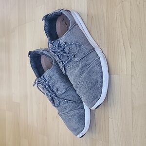 Toms Womens Del Rey Sneakers Shoes Gray White Low Top Melange Canvas Size 7.5